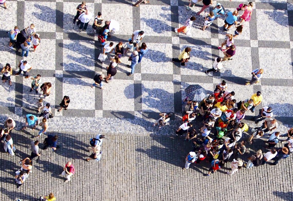 People on Old Town Square